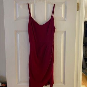 Elegant Red Spaghetti Strap Dress
